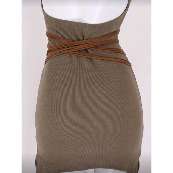 Belt Faux Suede Brown Double Ring Waist Sash Wrap Tie Boho Casual Women - Picture 2 of 2